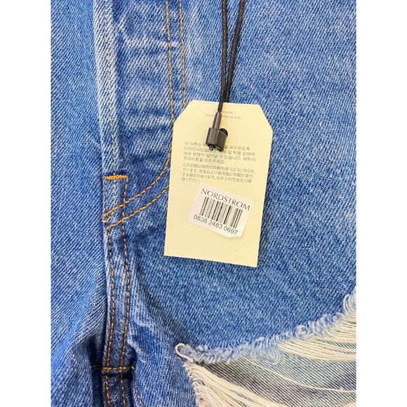 NWT Premium Big  E Raw Hem Shorts Button Fly High Rise Distressed Festival 28 - Picture 10 of 14